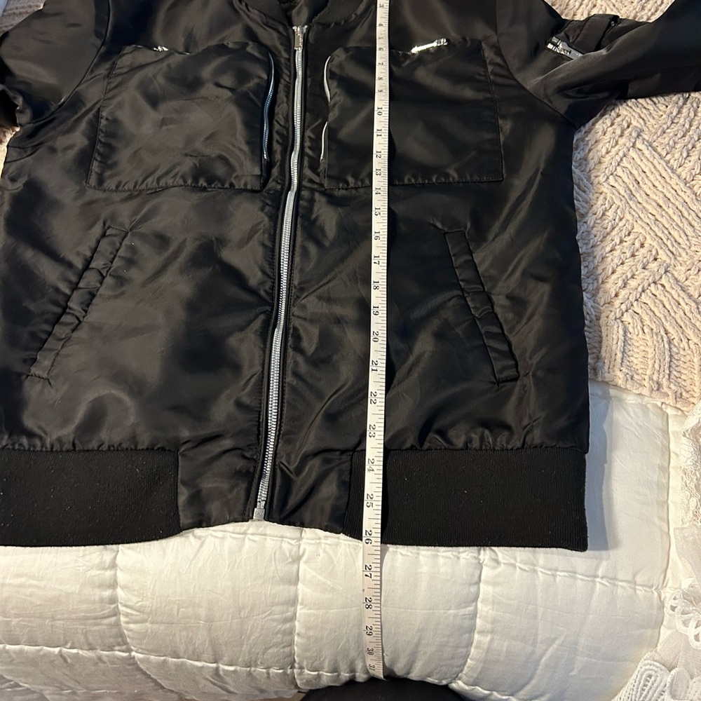 Karl Lagerfeld Paris Men's Exposed Pocket Black Bomber Jacket - Picture 13 of 14